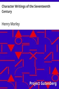 Character Writings of the Seventeenth Century — Anonymous cover