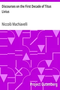 Discourses on the First Decade of Titus Livius — Niccolò Machiavelli cover