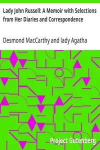Lady John Russell: A Memoir with Selections from Her Diaries and Correspondence — Anonymous cover