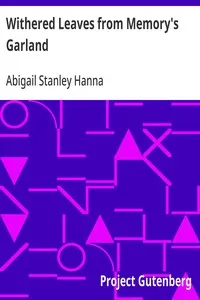 Withered Leaves from Memory's Garland — Abigail Stanley Hanna cover
