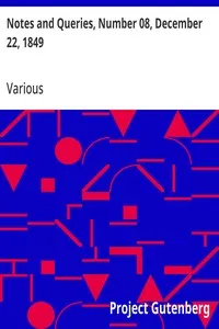 Notes and Queries, Number 08, December 22, 1849 — Various cover