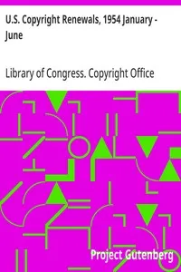 U.S. Copyright Renewals, 1954 January - June — Library of Congress. Copyright Office cover