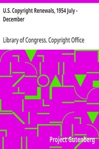 U.S. Copyright Renewals, 1954 July - December — Library of Congress. Copyright Office cover