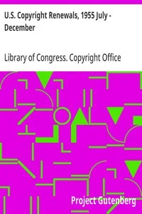 U.S. Copyright Renewals, 1955 July - December — Library of Congress. Copyright Office cover