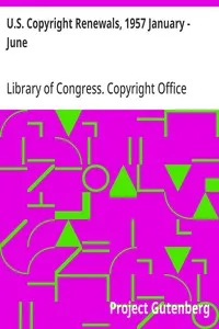 U.S. Copyright Renewals, 1957 January - June — Library of Congress. Copyright Office cover