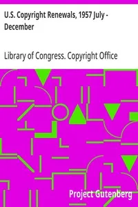 U.S. Copyright Renewals, 1957 July - December cover