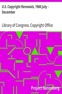 U.S. Copyright Renewals, 1960 July - December — Library of Congress. Copyright Office cover
