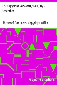 U.S. Copyright Renewals, 1963 July - December — Library of Congress. Copyright Office cover