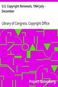 U.S. Copyright Renewals, 1964 July - December — Library of Congress. Copyright Office cover
