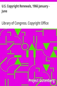 U.S. Copyright Renewals, 1966 January - June — Library of Congress. Copyright Office cover