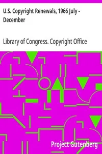 U.S. Copyright Renewals, 1966 July - December cover