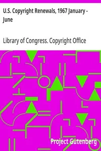 U.S. Copyright Renewals, 1967 January - June — Library of Congress. Copyright Office cover