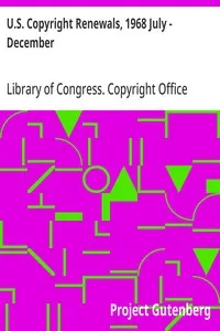 U.S. Copyright Renewals, 1968 July - December — Library of Congress. Copyright Office cover