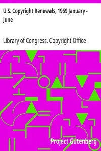 U.S. Copyright Renewals, 1969 January - June — Library of Congress. Copyright Office cover