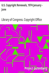 U.S. Copyright Renewals, 1974 January - June — Library of Congress. Copyright Office cover