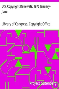 U.S. Copyright Renewals, 1976 January - June — Library of Congress. Copyright Office cover