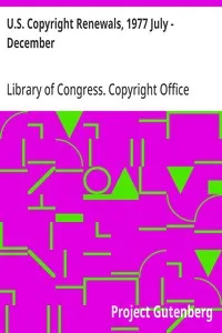 U.S. Copyright Renewals, 1977 July - December — Library of Congress. Copyright Office cover