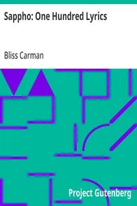 Sappho: One Hundred Lyrics — Bliss Carman cover
