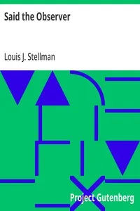 Said the Observer — Louis J. (Louis John) Stellman cover