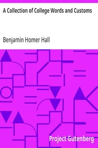 A Collection of College Words and Customs cover