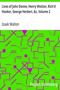 Lives of John Donne, Henry Wotton, Rich'd Hooker, George Herbert, &c, Volume 2 — Izaak Walton cover