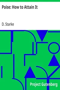 Poise: How to Attain It — D. Starke cover