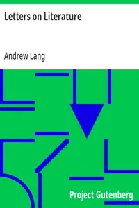Letters on Literature — Andrew Lang cover