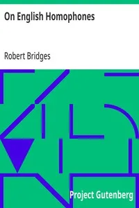 On English Homophones: Society for Pure English, Tract 02 — Robert Bridges cover