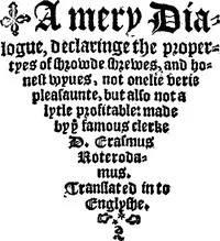 A Merry Dialogue Declaringe the Properties of Shrowde Shrews and Honest Wives — Desiderius Erasmus cover