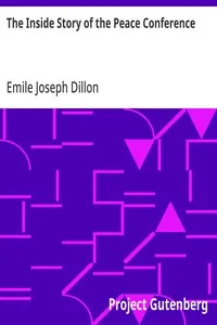 The Inside Story of the Peace Conference — Emile Joseph Dillon cover