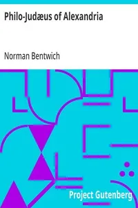 Philo-Judæus of Alexandria — Norman Bentwich cover