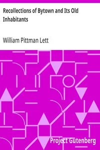 Recollections of Bytown and Its Old Inhabitants — William Pittman Lett cover