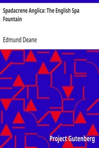 Spadacrene Anglica: The English Spa Fountain — Edmund Deane cover
