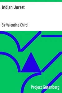 Indian Unrest — Valentine, Sir Chirol cover