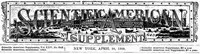 Scientific American Supplement, No. 643,  April 28, 1888 — Various cover