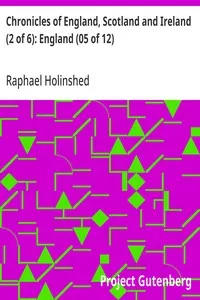 Chronicles of England, Scotland and Ireland (2 of 6): England (05 of 12): Henrie the Second — Raphael Holinshed cover