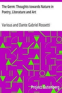 The Germ: Thoughts towards Nature in Poetry, Literature and Art — Various cover