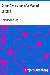 Some Diversions of a Man of Letters — Edmund Gosse cover
