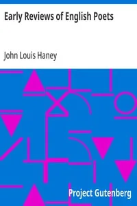 Early Reviews of English Poets — John Louis Haney cover