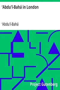 ‘Abdu'l-Bahá in London — ʻAbdu'l-Bahá cover