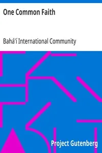 One Common Faith — Bahá'í International Community cover
