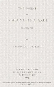 The Poems of Giacomo Leopardi — Giacomo Leopardi cover