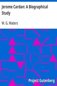 Jerome Cardan: A Biographical Study — W. G. (William George) Waters cover