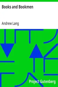 Books and Bookmen — Andrew Lang cover