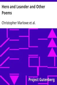 Hero and Leander and Other Poems — Christopher Marlowe cover