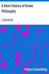 A Short History of Greek Philosophy — J. (John) Marshall cover