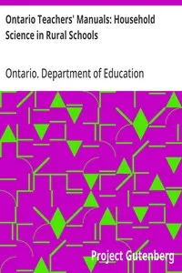 Ontario Teachers' Manuals: Household Science in Rural Schools cover