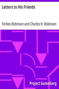 Letters to His Friends — Forbes Robinson cover