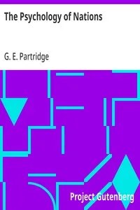 The Psychology of Nations: A Contribution to the Philosophy of History — G. E. (George Everett) Partridge cover