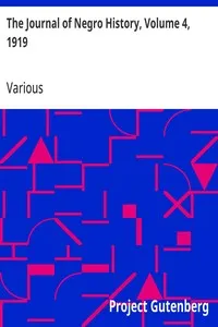 The Journal of Negro History, Volume 4, 1919 — Various cover